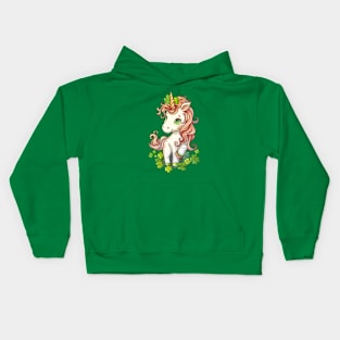 St Patrick Day Irish Unicorn Lepricorn Kids Hoodie